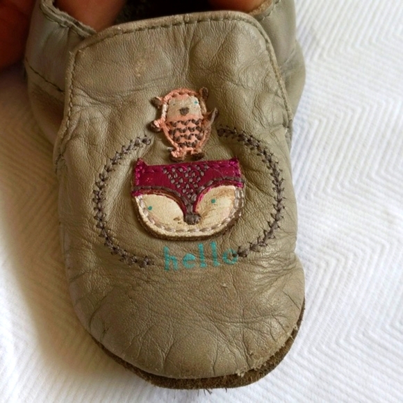 robeez genuine leather soft sole baby girl slippers crib shoes 0-6 months - Picture 7 of 8